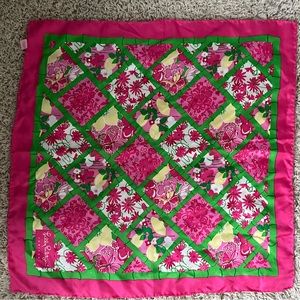 Lilly Pulitzer- Pink/Green/Yellow Flower Silk Scarf